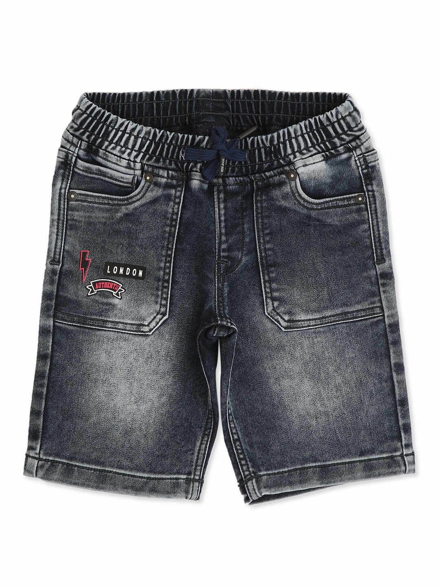 Pepe Jeans Boys Grey Solid Shorts