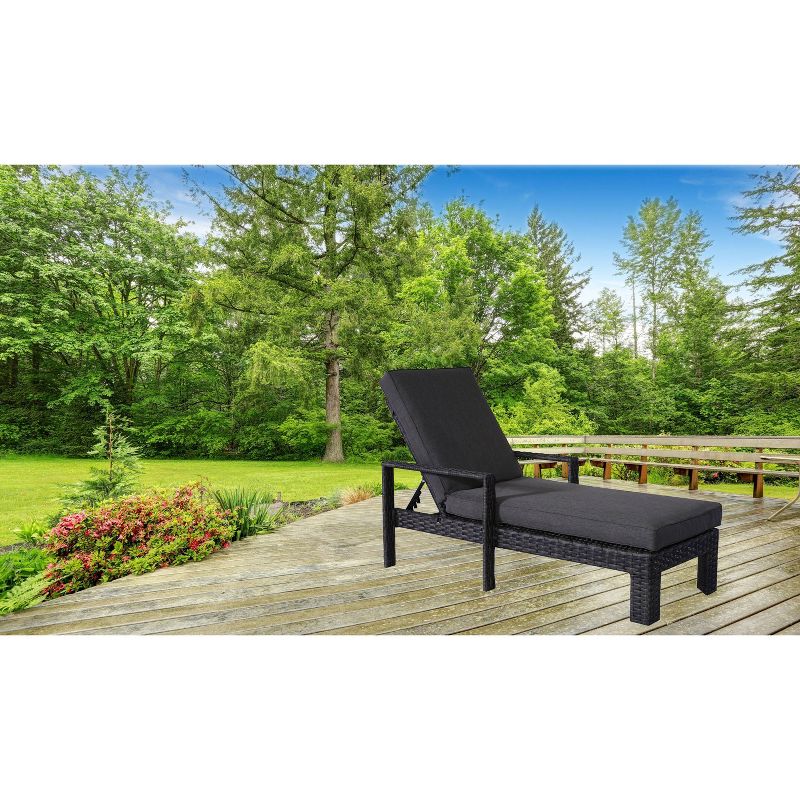 Bora Bora Patio Wicker Chaise Lounge Chair - Gray - Teva Patio Furniture