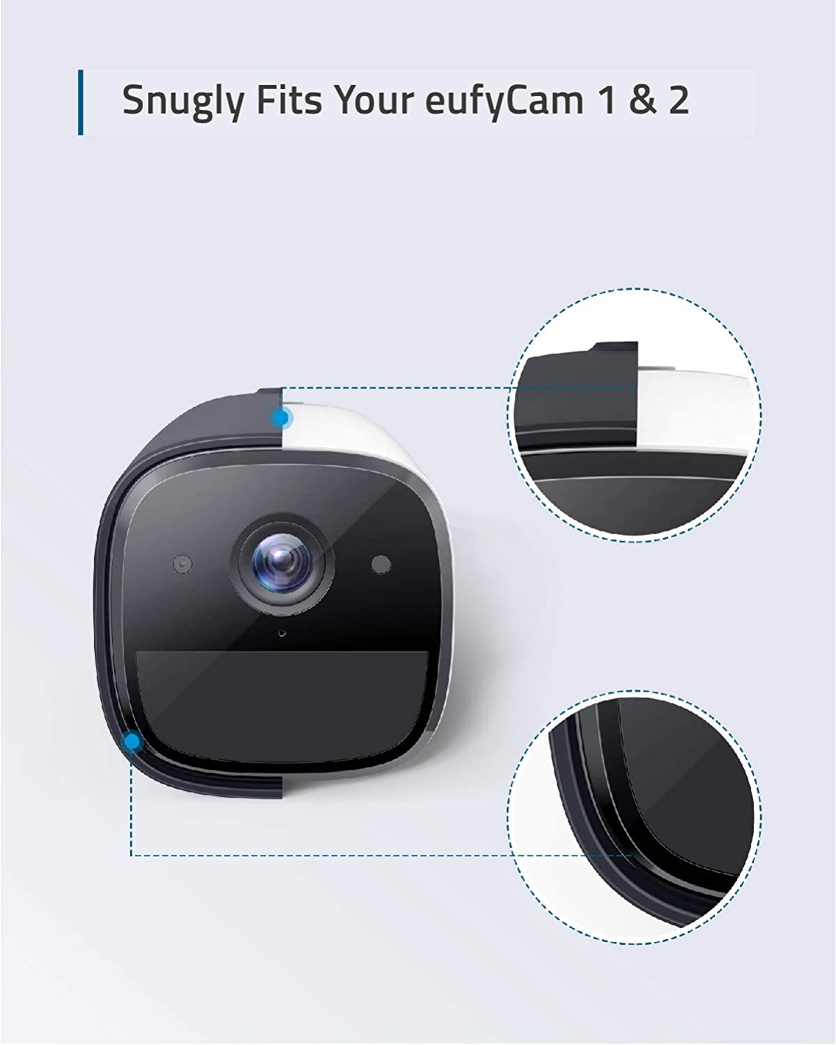 eufy Security eufyCam 1 & 2 Skin (2-Pack), Protective Silicone Casing for eufyCam 1, 2 and 2 Pro, Easy to Install, Protection Against UV Rays and Rain