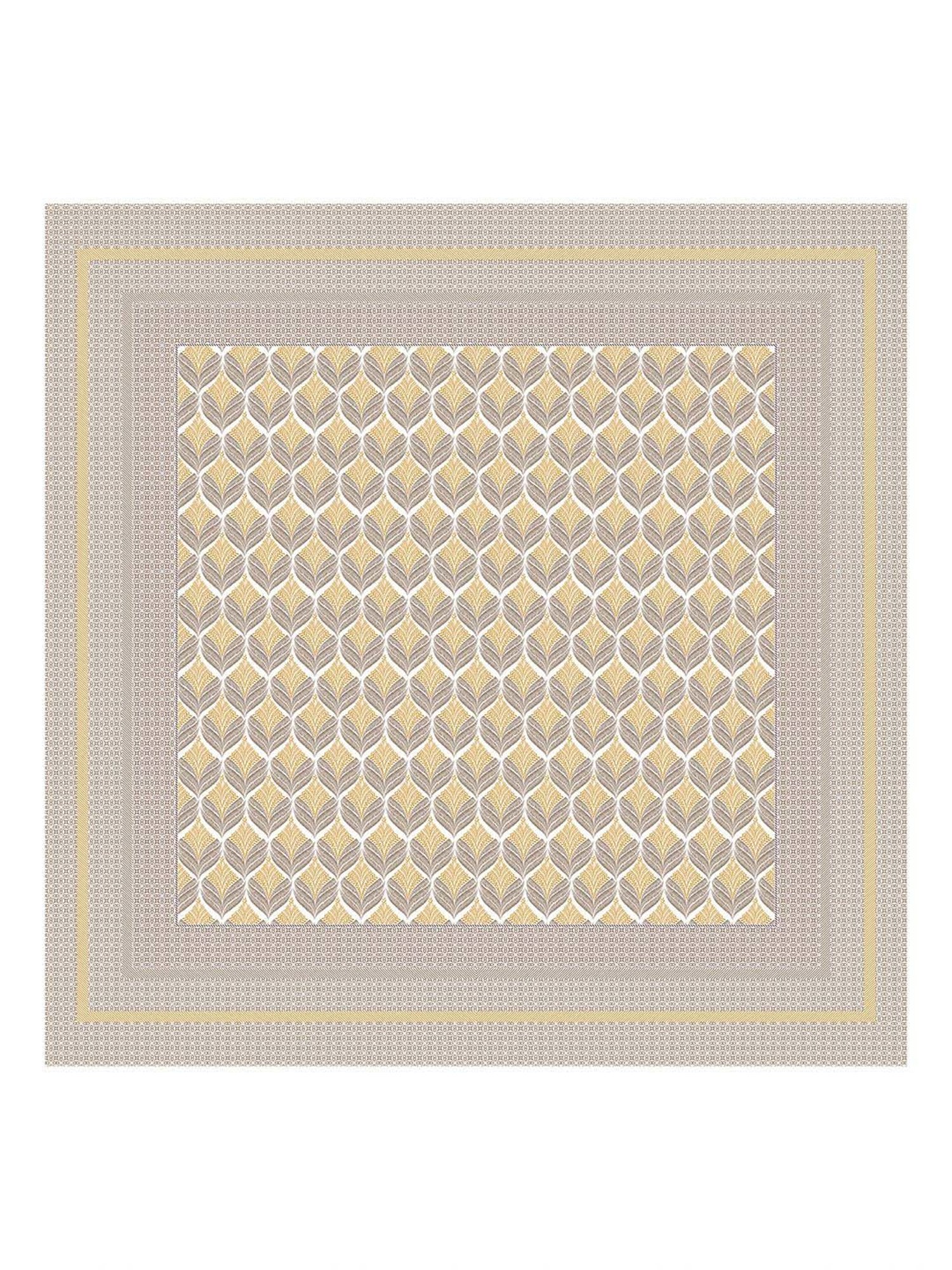 BELLA CASA Amer Printed Brown & Yellow 350 TC Plain King Bedsheet with 2 Pillow Covers