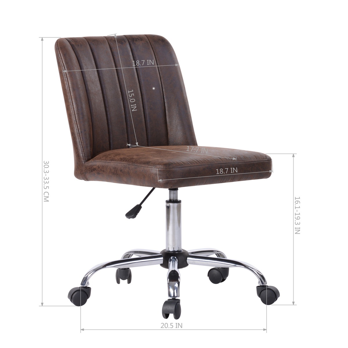 FurnitureR Task Chair Stylish Height Adjustable Swivel Office Chair, Multiple Colors