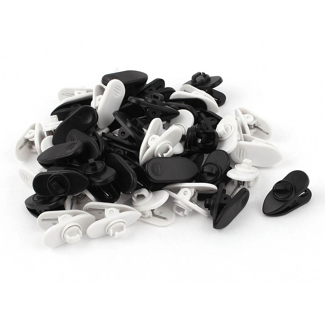 Unique Bargains Headphone Earphone Earbud Wire Cable Clip Clamp Black White 50 Pcs