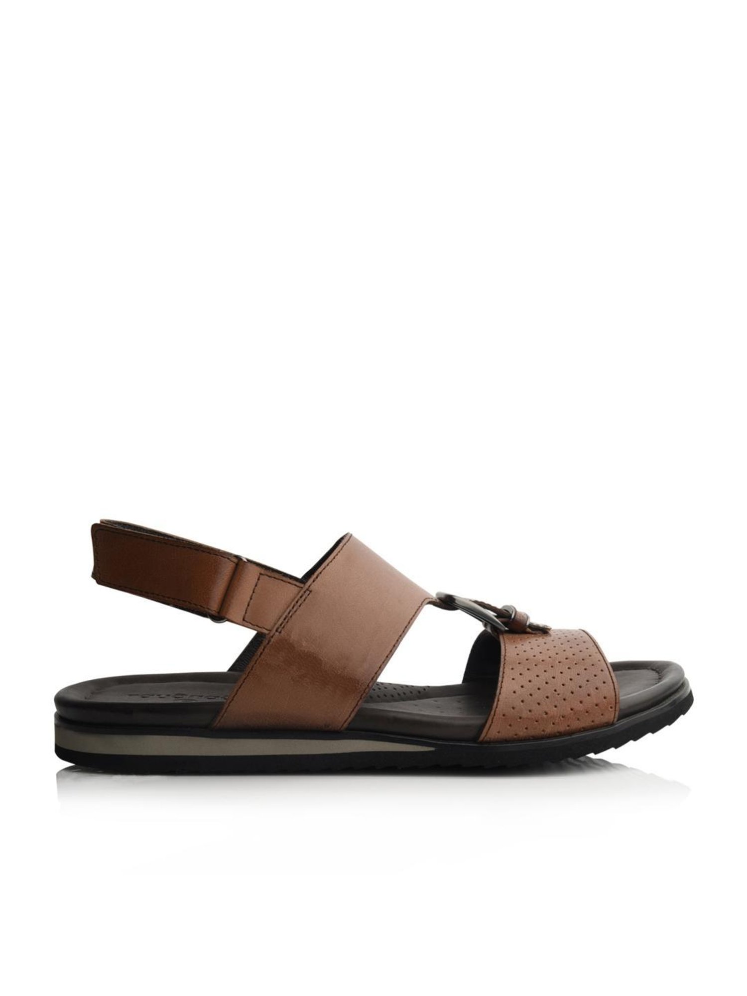 Language Shoes Men's Plush Brown Back Strap Sandals