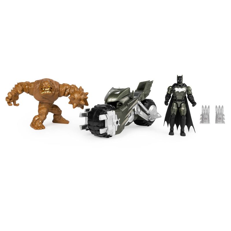 Batman Batcycle Vehicle with Exclusive Batman and Clayface 4" Action Figures