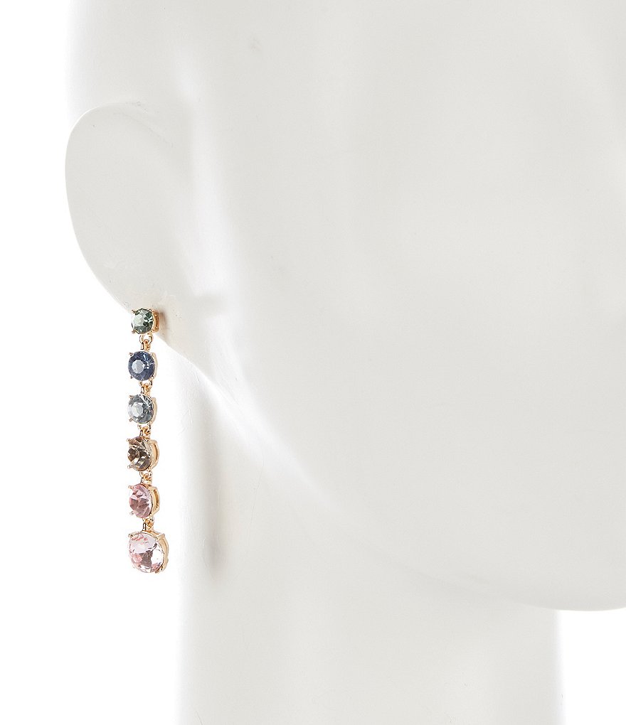 Gemma Layne Round Stone Drop Linear Earrings
