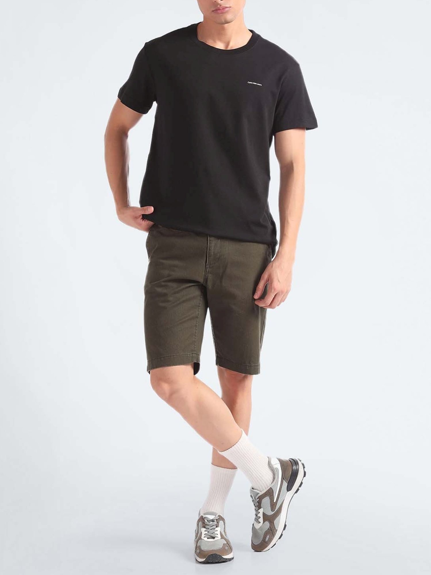 Calvin Klein Jeans Dark Juniper & Black Regular Fit T-Shirt - Pack of 2