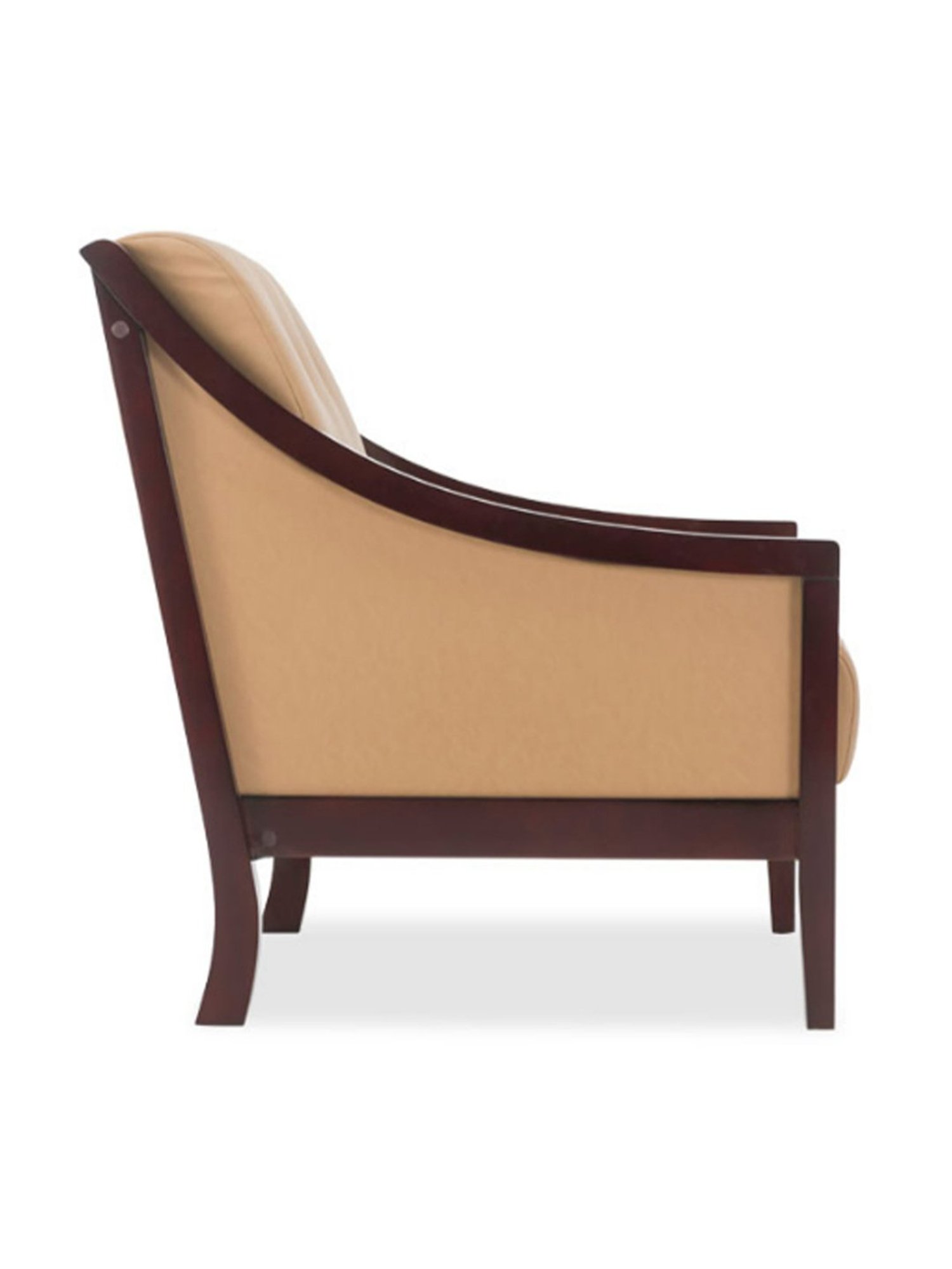 Durian Jesse Camel Brown Premium Leatherette 1 Seater Sofa