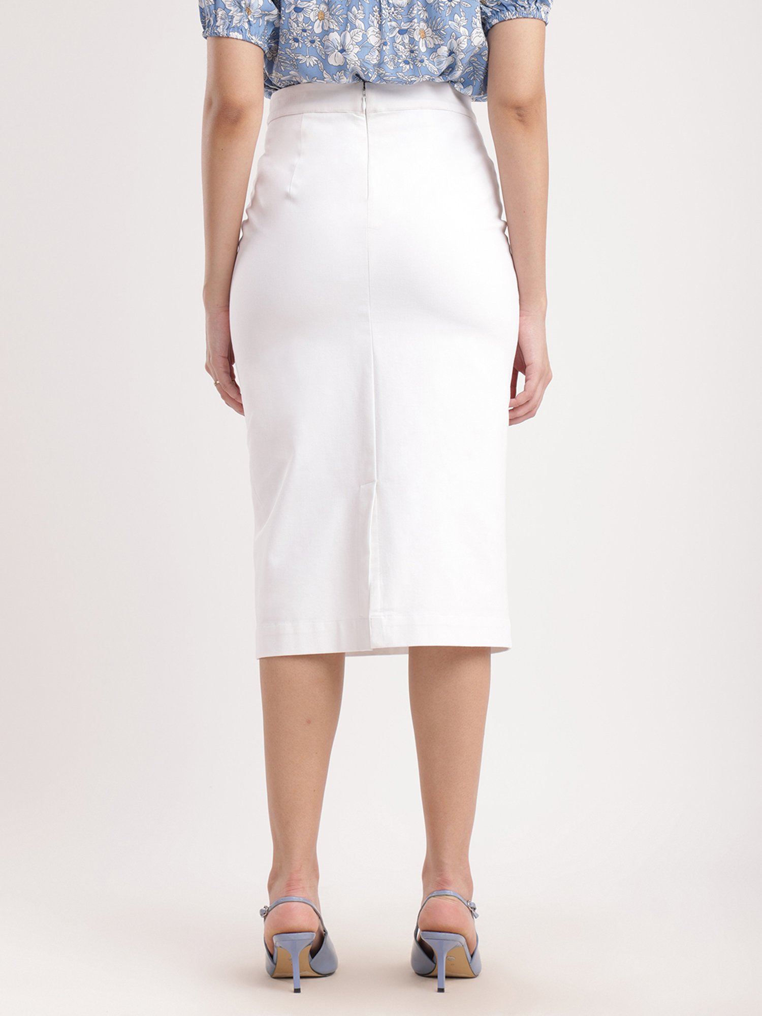 Fablestreet White Midi Skirt