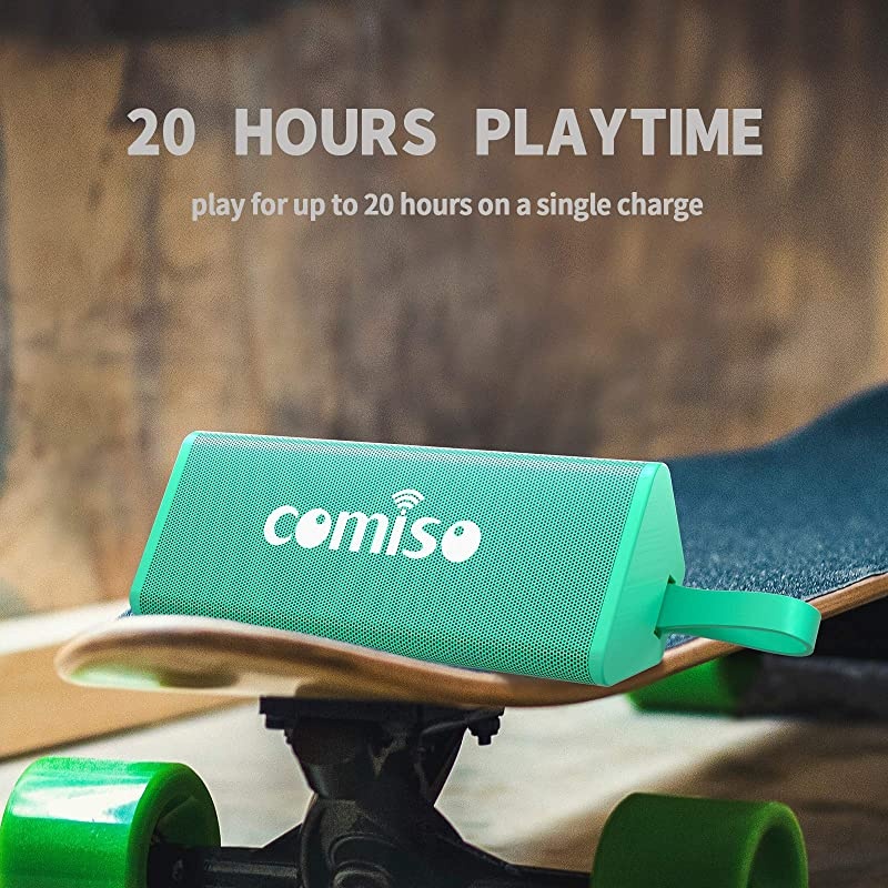 Bluetooth Speakers, IPX7 Waterproof Wireless Portable Speaker 10W Loud Crystal Clear Stereo Sound, 20 Hours Playtime Bluetooth 5.0 Built-in Mic for Call, Travel, Outdoor, Backyard