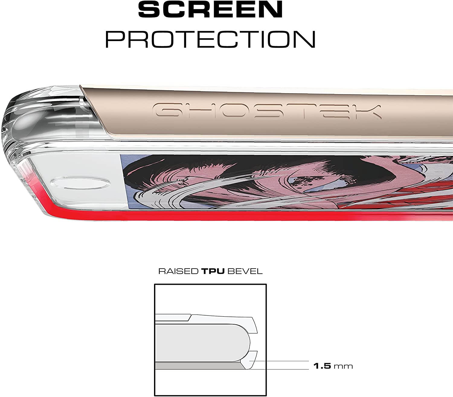 Ghostek Cloak Clear iPhone 7 Plus, iPhone 8 Plus Case with Slim Metal Bumper Design Shockproof Heavy Duty Protection Wireless Charging 2017 iPhone 8 Plus, 2016 iPhone 7 Plus (5.5 Inch) - (Gold)