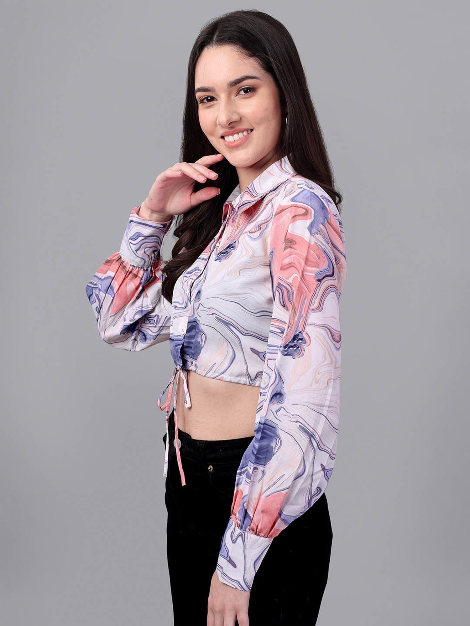 MASAKALI.CO Multicolor Printed Crop Top