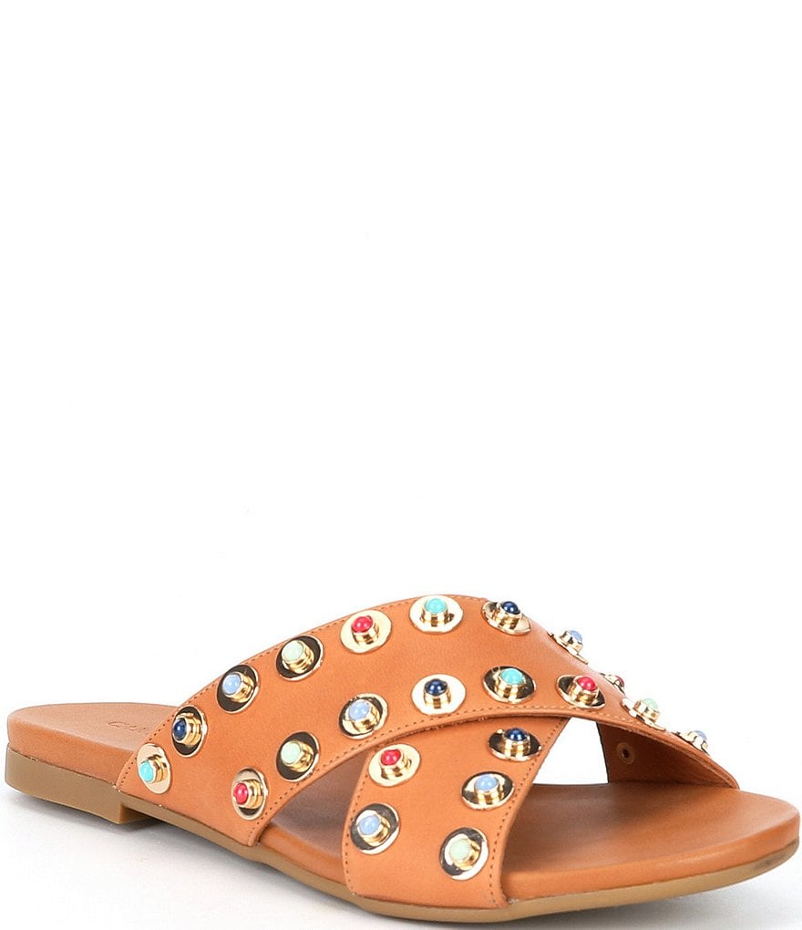 Carvela Koncern Leather Colorful Studded Detail Sandals
