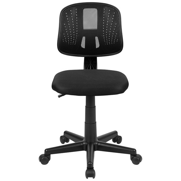 Mid-Back Black Mesh Swivel Task Office Chair with Pivot Back