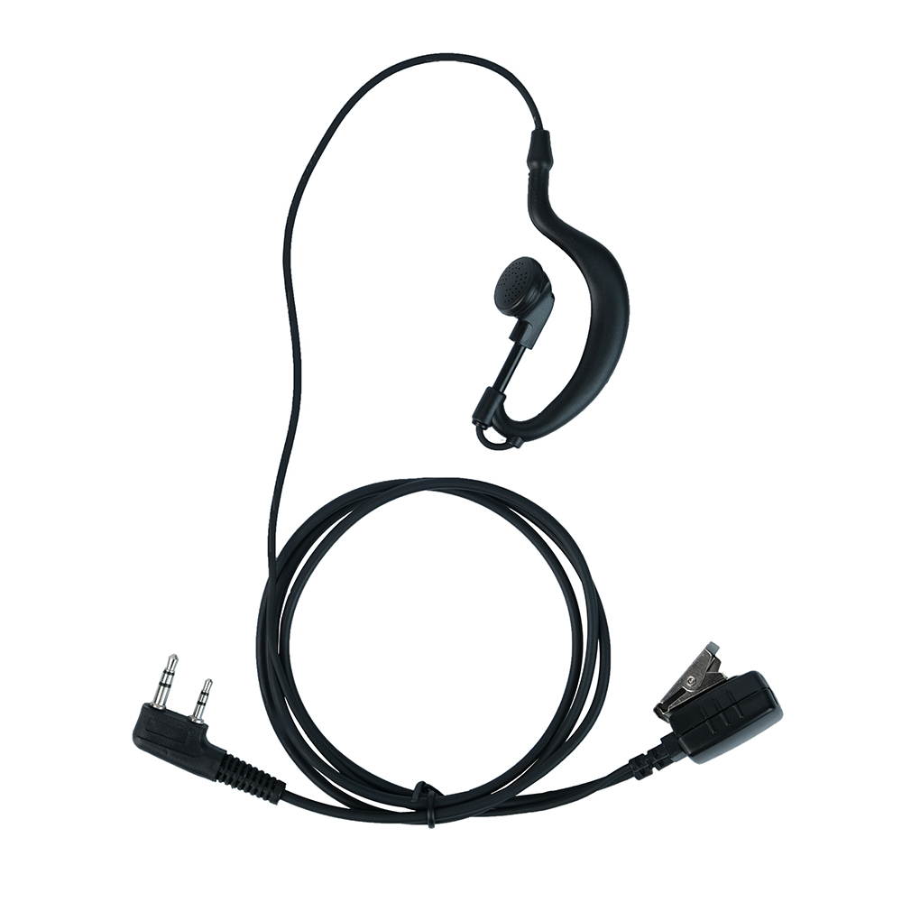 G Shape Earpiece Headset with PTT Mic Compatible with Baofeng UV-5R BF-888S BF-F8HP BF-F9 UV-82 UV-82HP UV-82C TK-2107 TK-3107 Kenwood Walkie Talkies Two Way Radio 2 pin(2 pack)