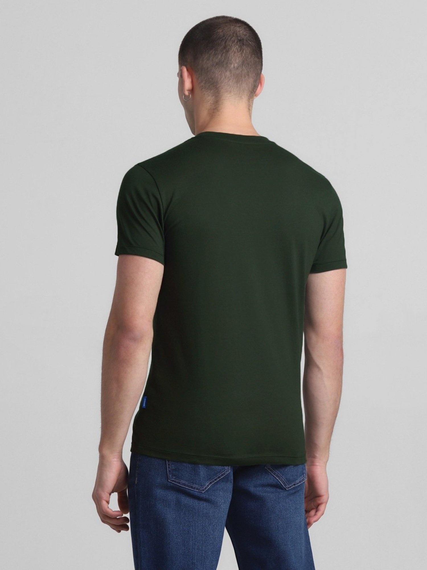 Jack & Jones Forest Night Cotton Slim Fit Printed T-Shirt