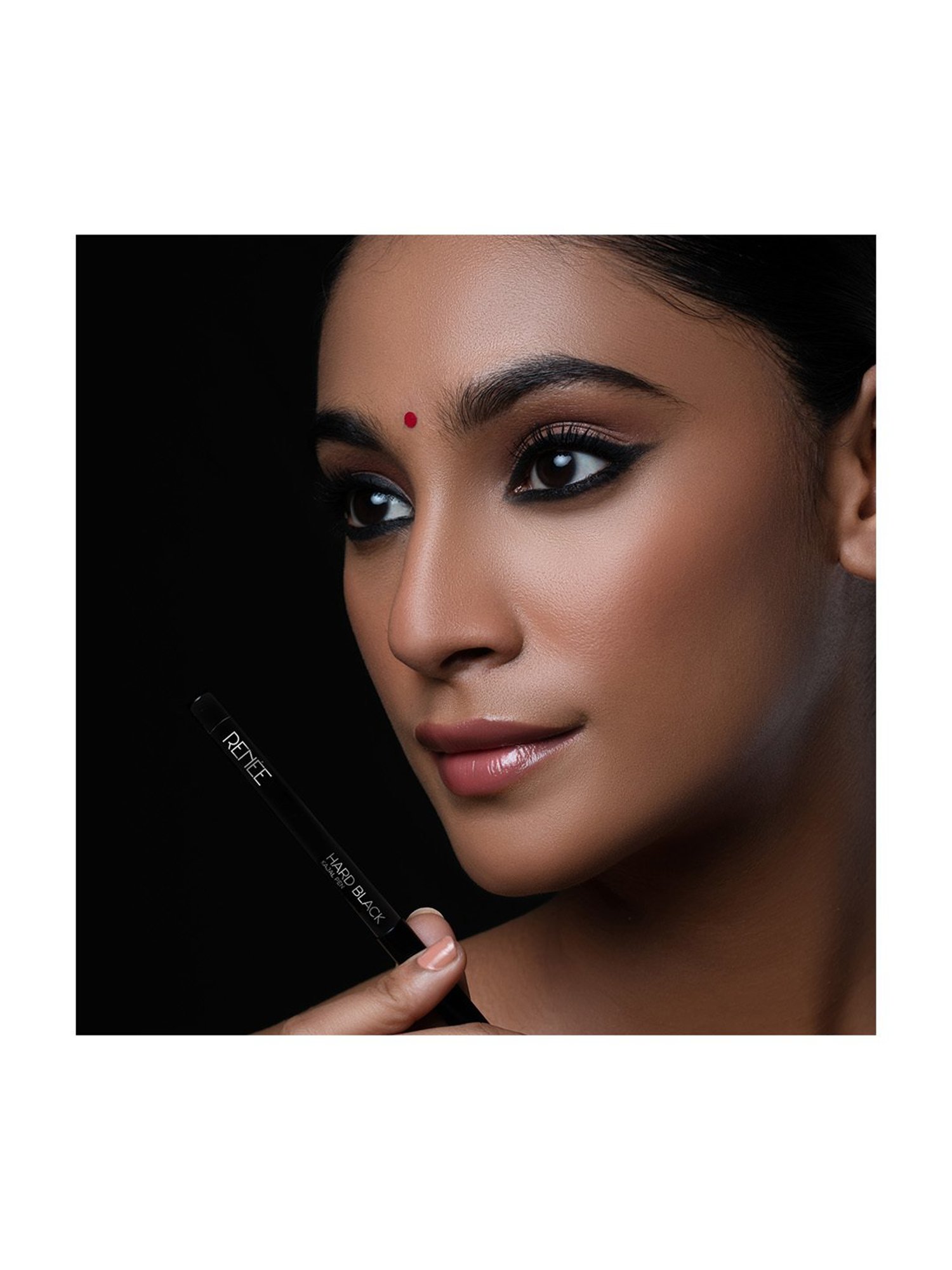 RENEE Hard Black Kajal Pen with Sharpener - Pack of 2