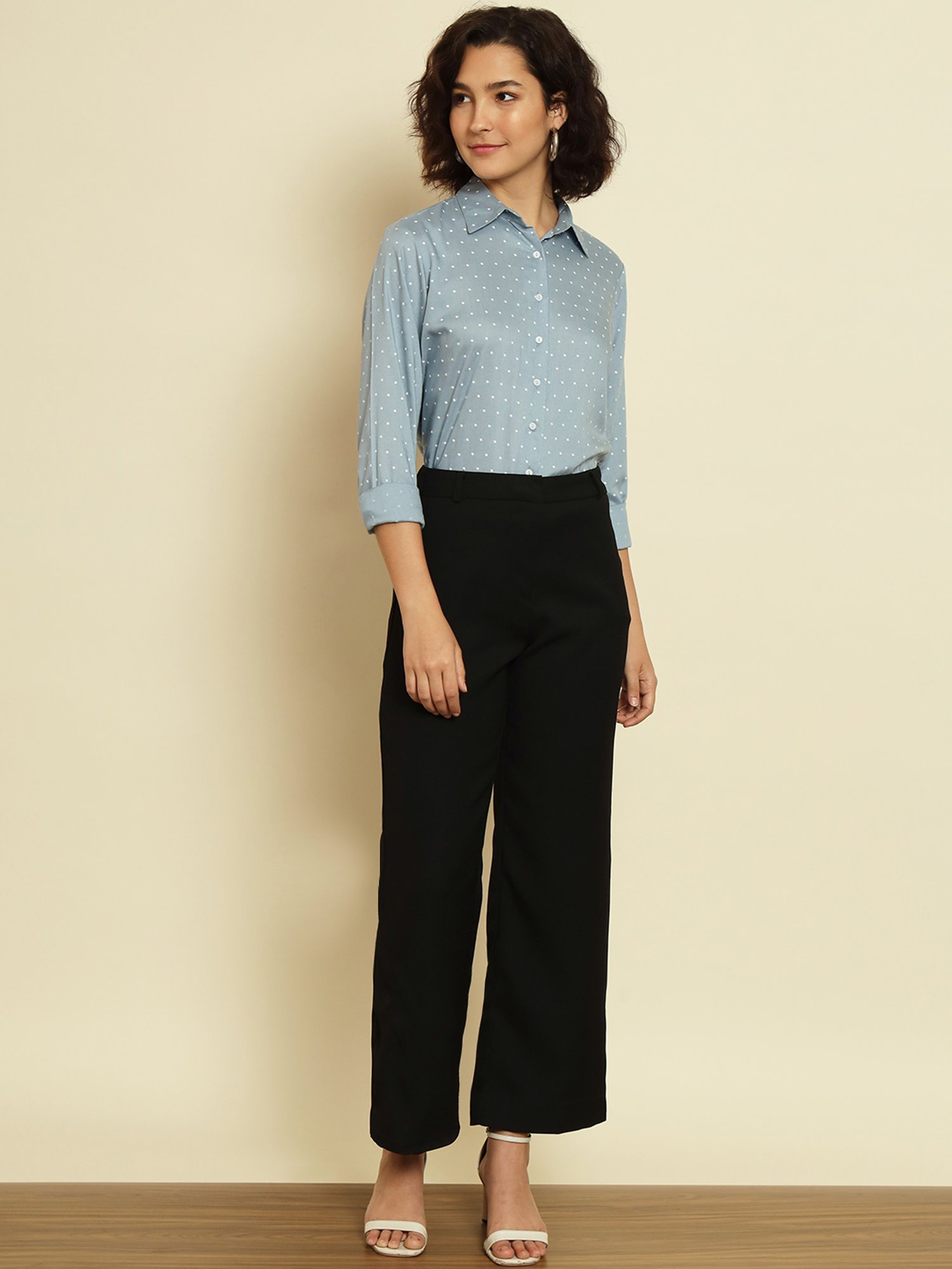 Trend Arrest Blue Polka Dots Shirt