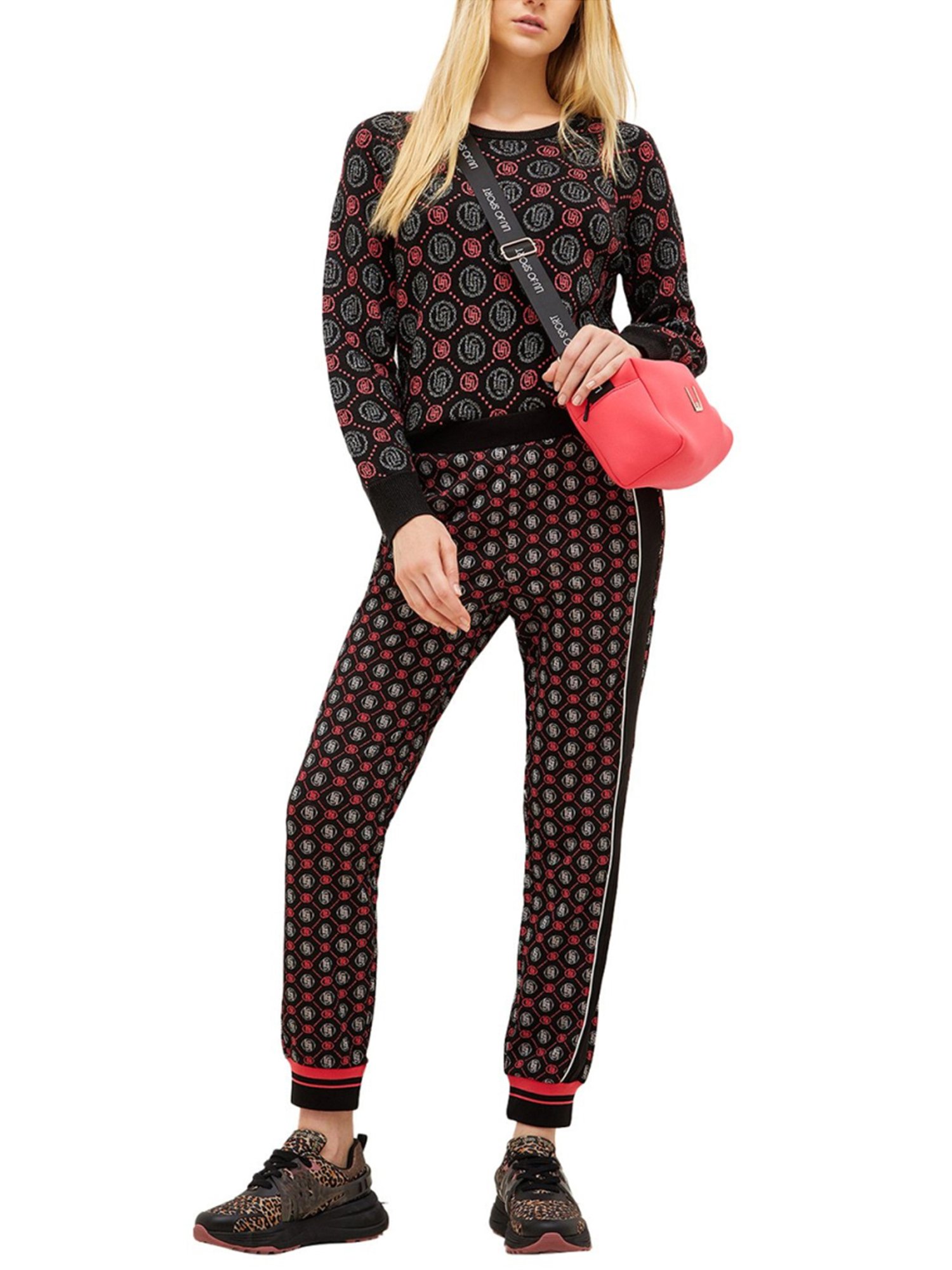 Liu Jo Nero, Barbie & Silver Printed Regular Fit Joggers