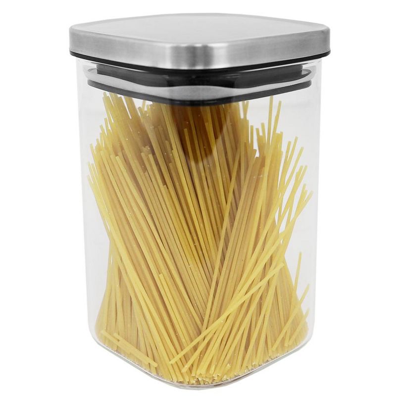 Michael Graves Design Medium 37 Ounce Square Borosilicate Glass Canister with Stainless Steel Top