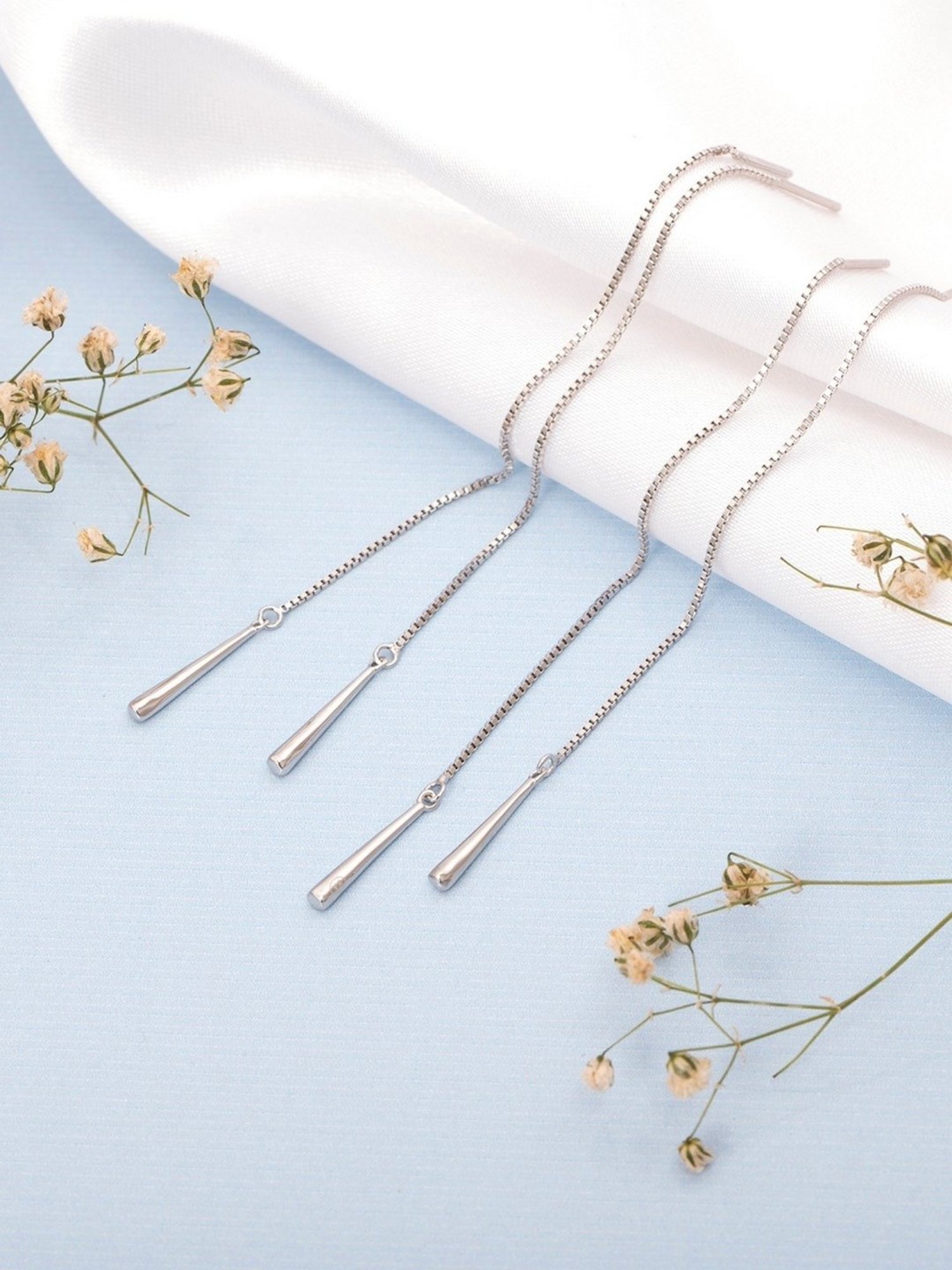 Zavya Rhodium-Plated 92.5 Sterling Silver Sui-Dhaga - Set of 2