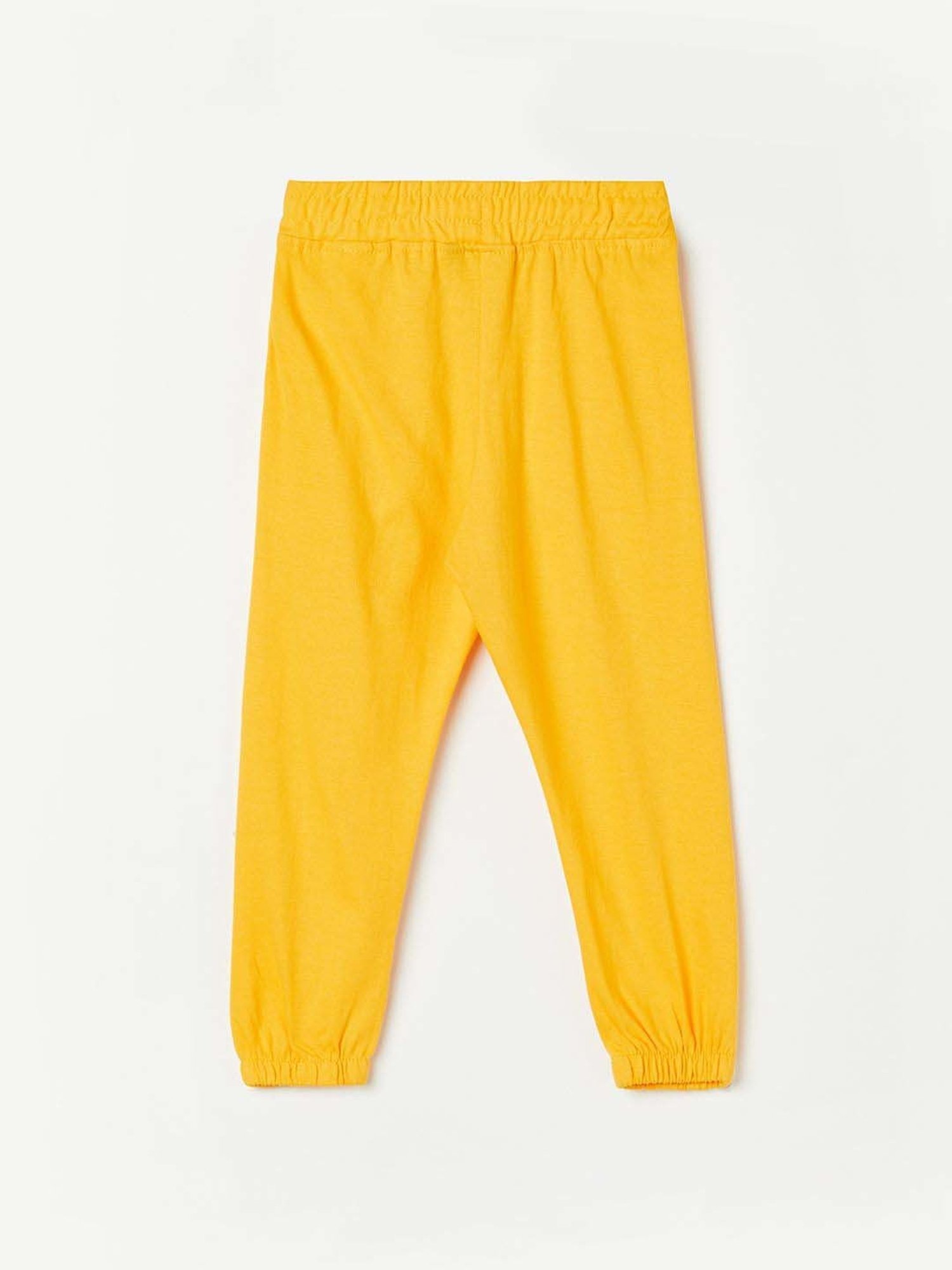 Juniors by Lifestyle Kids Mustard Cotton Printed Trackpants
