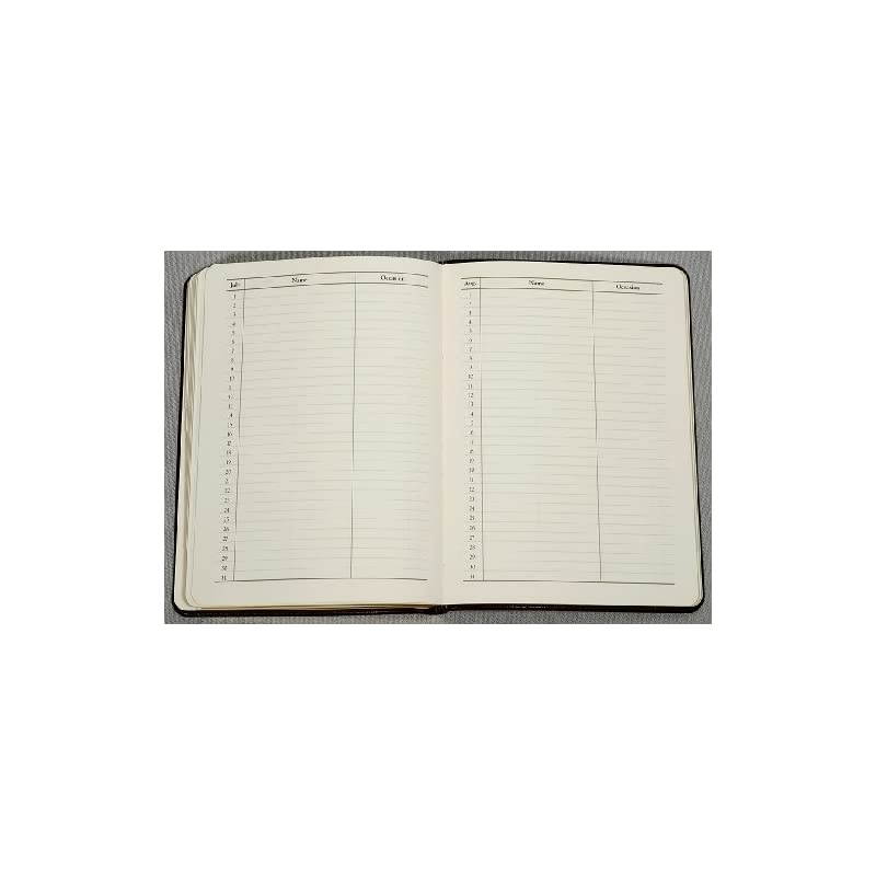 7 Inch Leather Bound Desk Address Book Genuine Calfskin Leather 1400 Entries British Tan