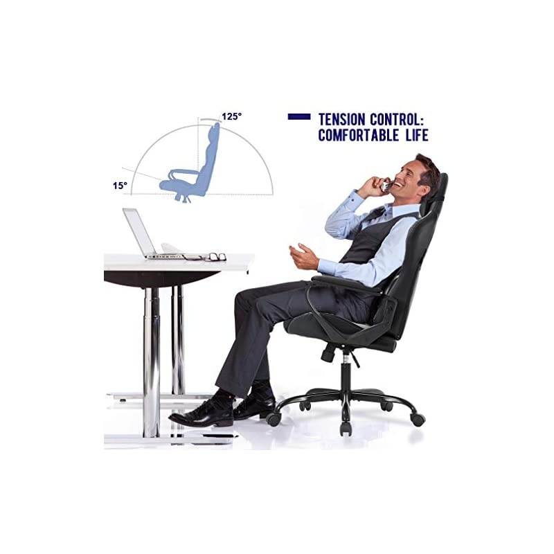 Back Gaming Chair PC Office Chair Racing Computer Chair Task PU Desk Chair Ergonomic Swivel Rolling Chair with Lumbar Support Headrest for Back Pain Women Adults Gamer (White)