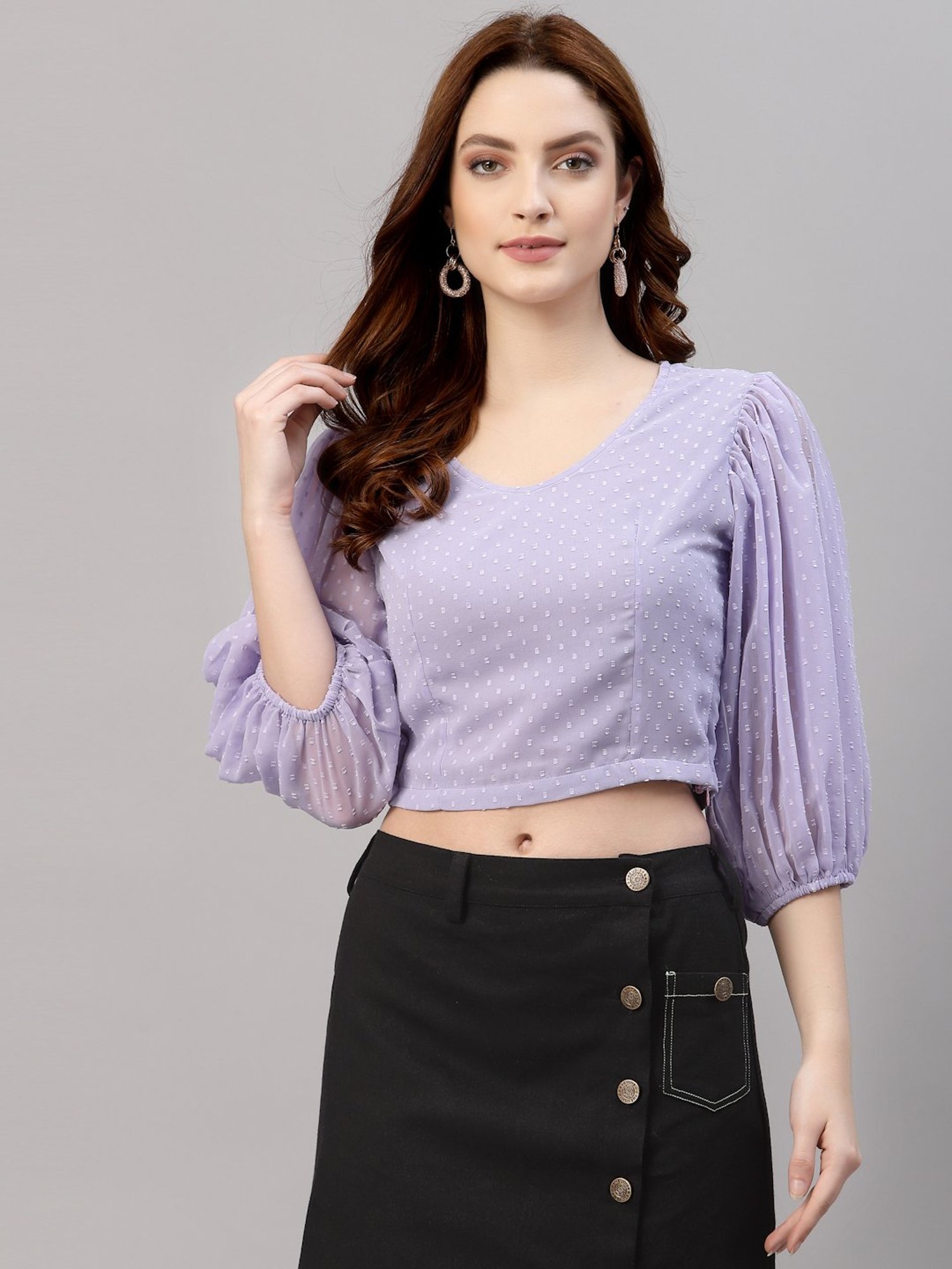 NEUDIS Violet Textured Crop Top