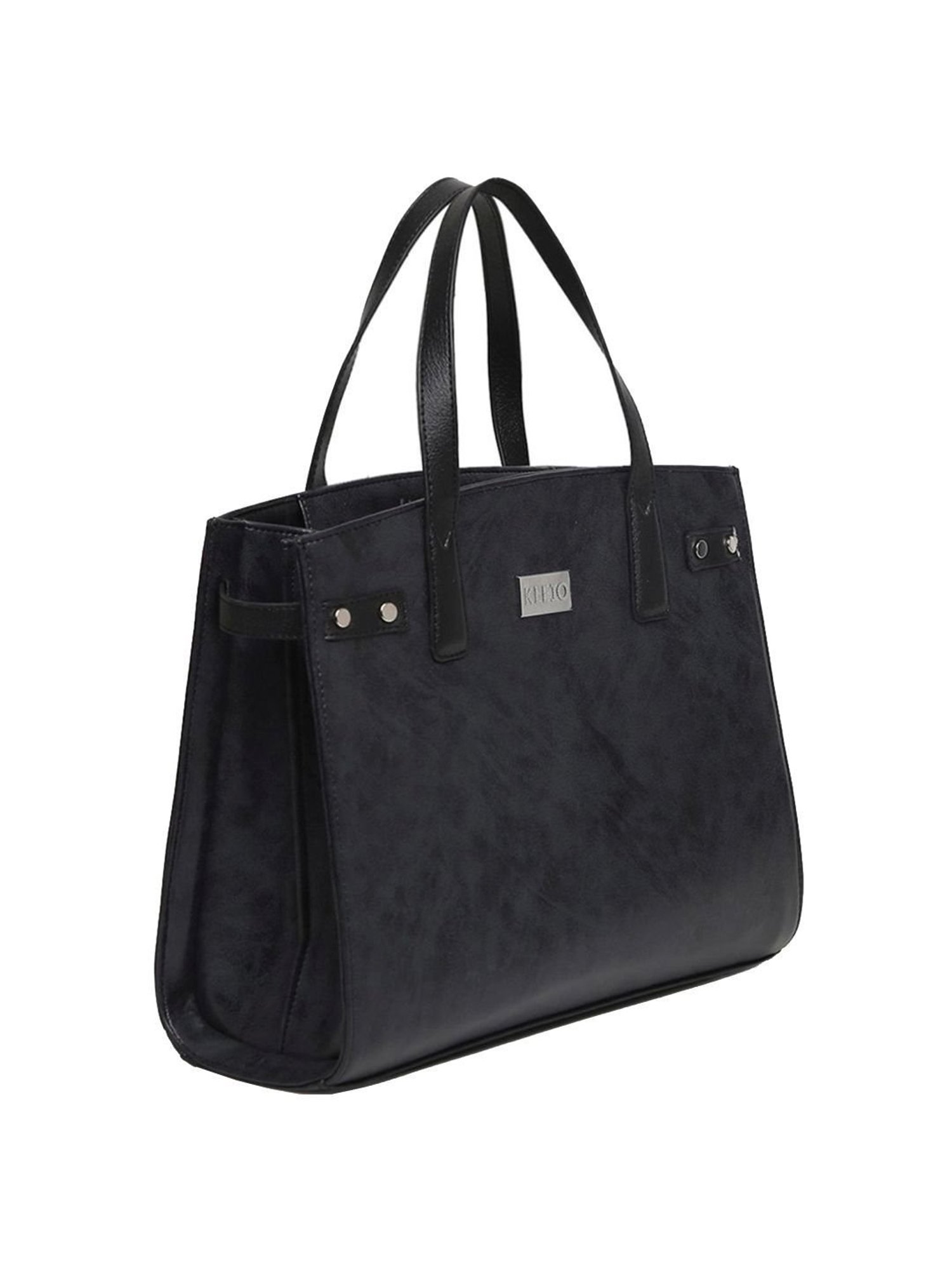 Tohl Avon Black Solid Medium Handbag