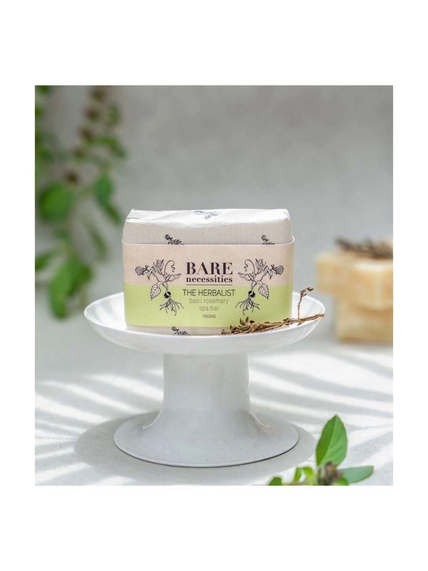 Bare Necessities Basil Rosemary Spa Bar - The Herbalist - 75 gm