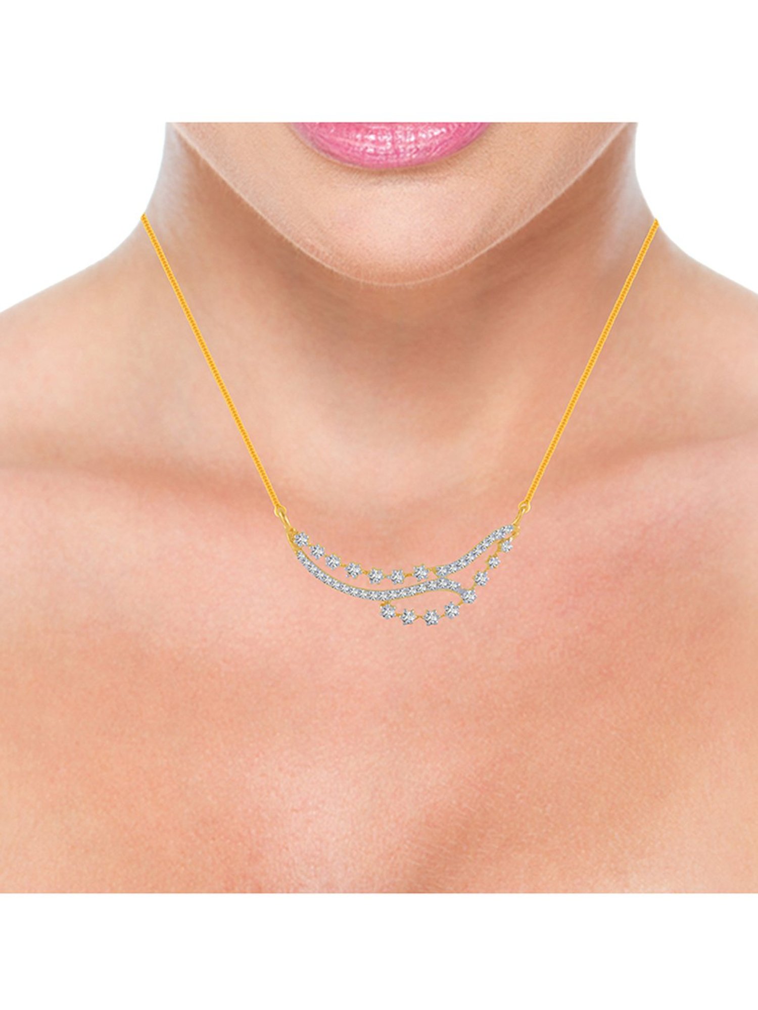 P.C. Chandra Jewellers 14 kt Gold & Diamond Pendant