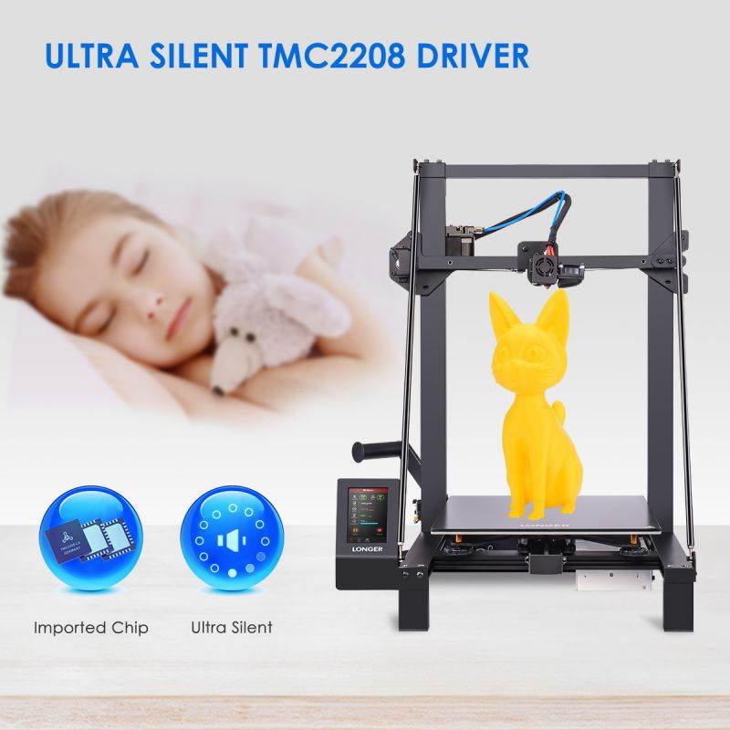 LONGER LK5 Pro 3D Printer, Open Source with Large Print Size 300x300x400mm, Tempered Glass Platform, Diagonal Rod Resume Printing