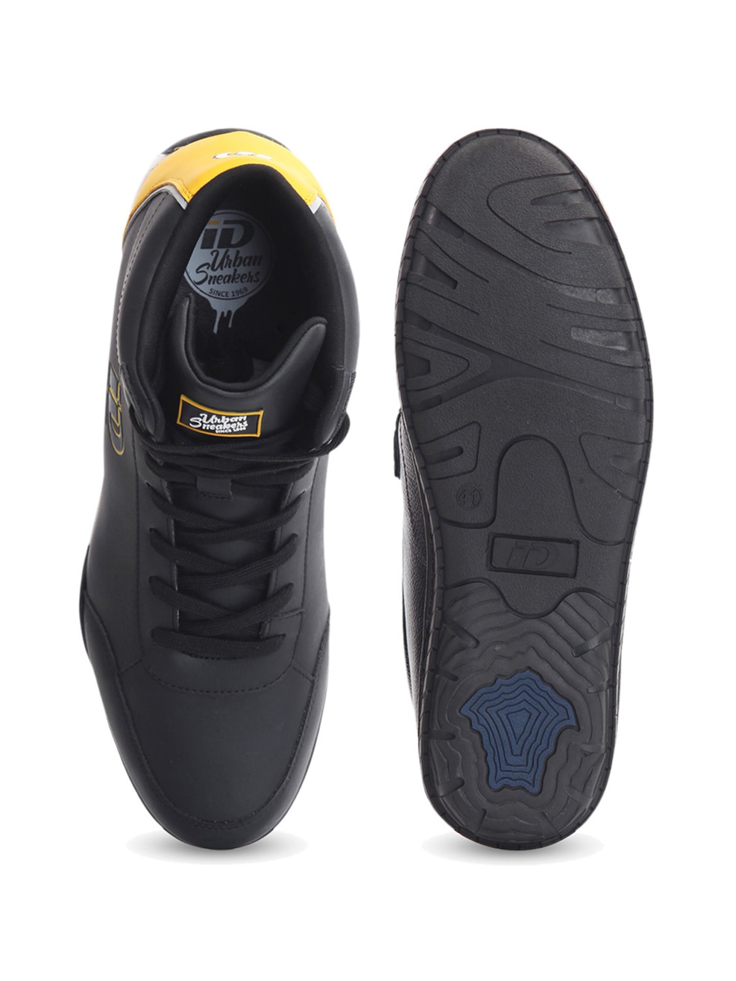 ID Men's Black Ankle High Sneakers