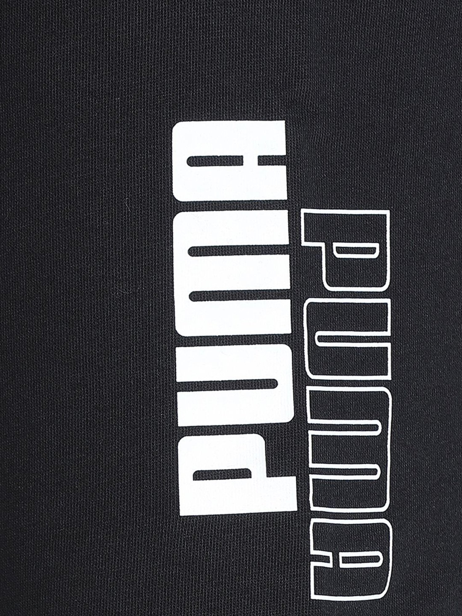 Puma Black Cotton Regular Fit Printed Shorts