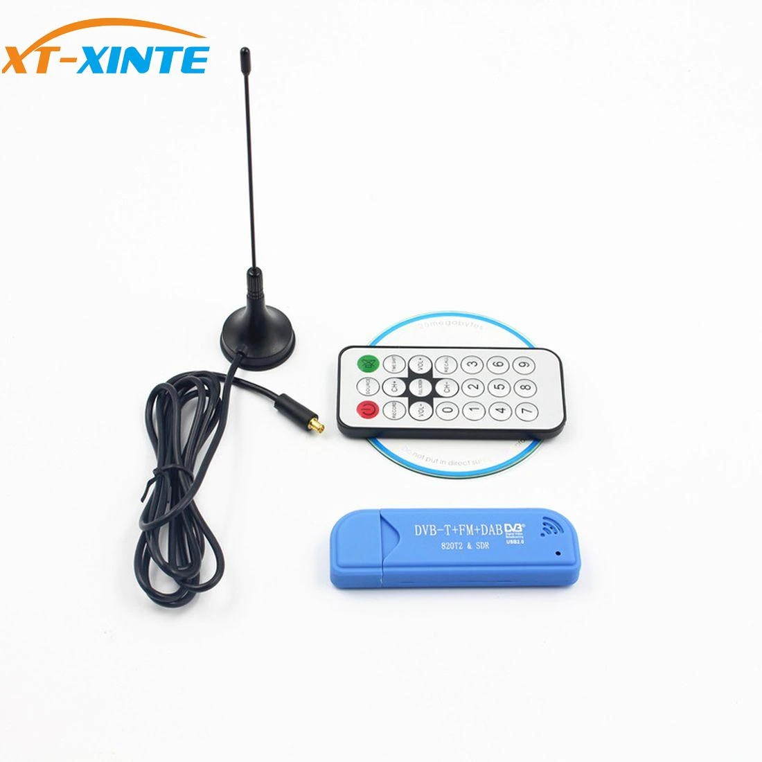 USB 2.0 Digital DVB-T SDR+DAB+FM HDTV TV Tuner Receiver Stick RTL2832U+R820T2 Antenna with Remote Control