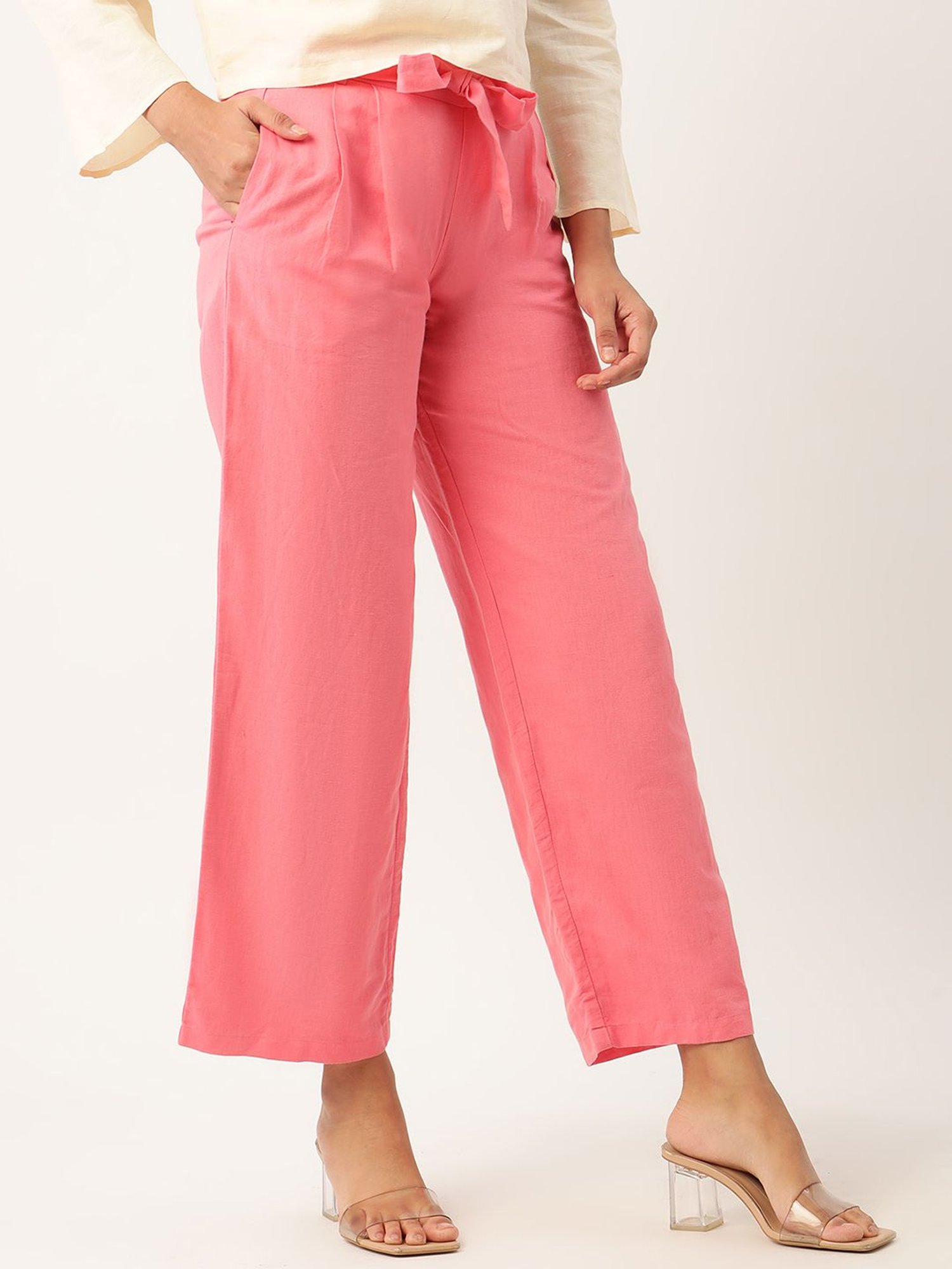 Rooted Pink Regular Fit Trousers