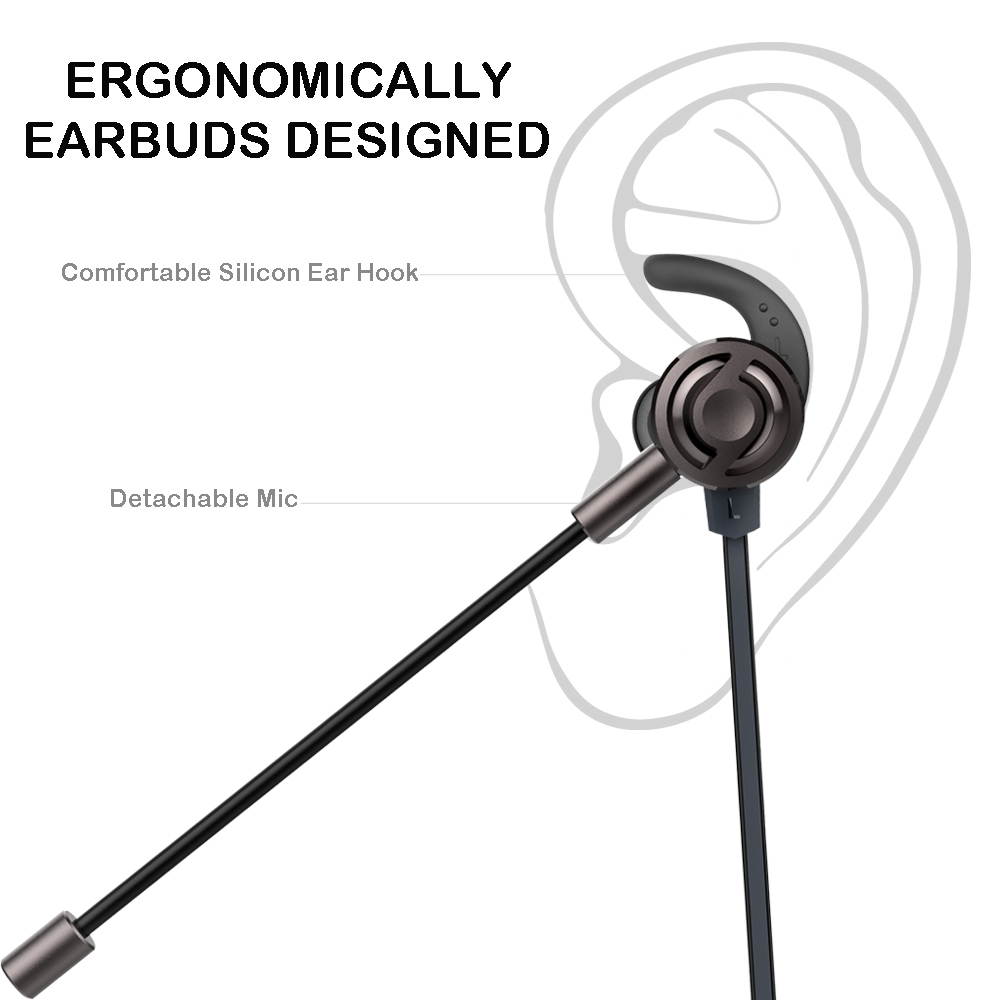 2019 Wired Gaming Earphone, Megadream Noise Cancelling Stereo Bass Gaming Earbuds E-Sport Earphone with Detachable Adjustable Mic, 3.5mm Jack, Desktop Adapter, for PS4/Xbox One/Laptop/Phone