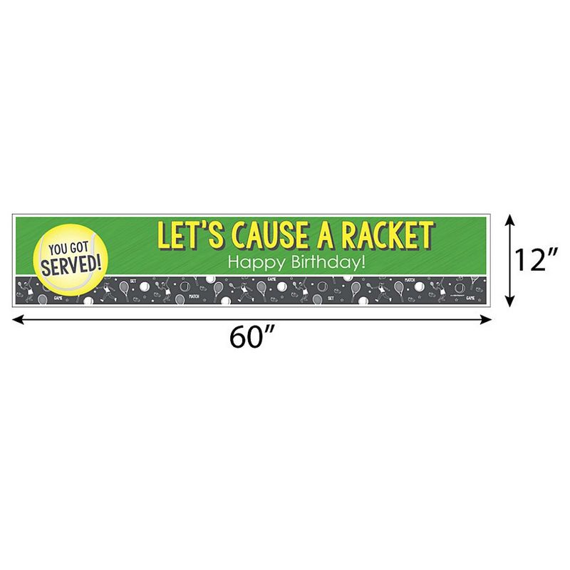 Big Dot of Happiness You Got Served - Tennis - Tennis Ball Happy Birthday Decorations Party Banner