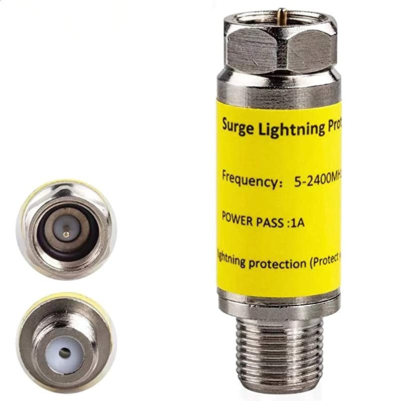 Surge Protector for Cable TVSurge Lightning Protector for TV Antenna and Satellite inLine 75 ohm 52400MHz