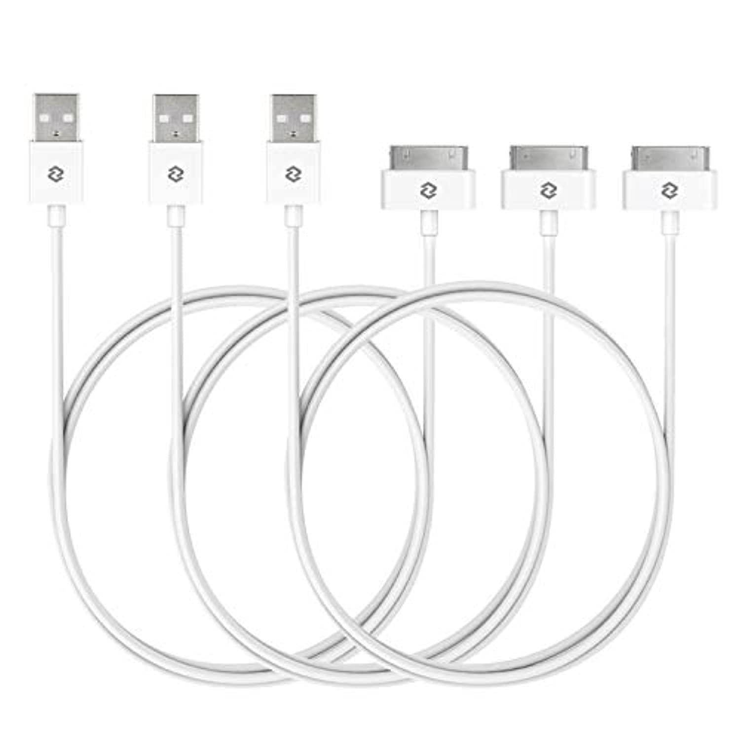JETech USB Sync and Charging Cable for iPhone 4/4s, iPhone 3G/3GS, iPad 1/2/3, iPod, 3.3 Feet, 3-Pack, White