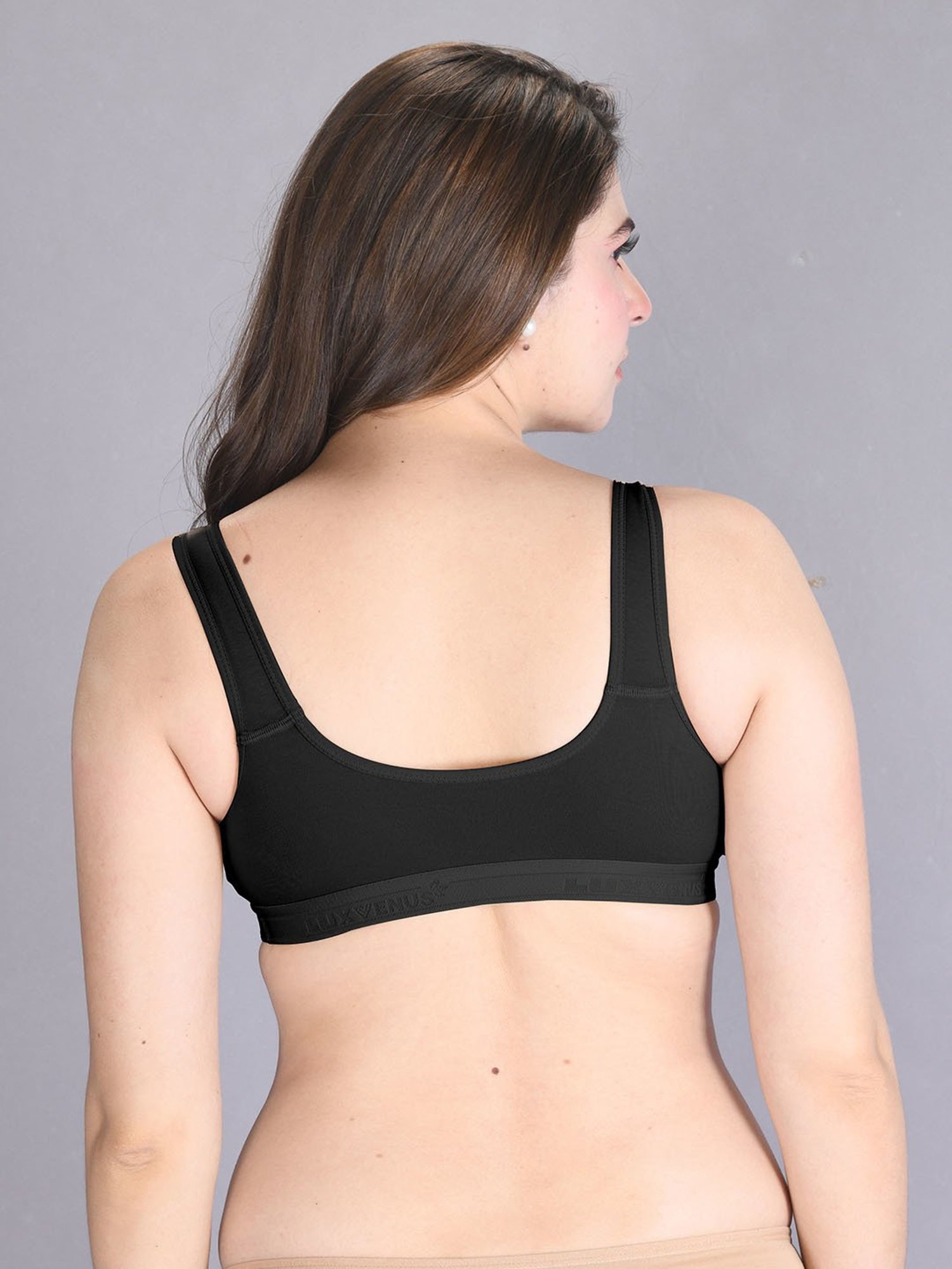 Lux Venus Black Full Coverage Non-Wired Sports Bra