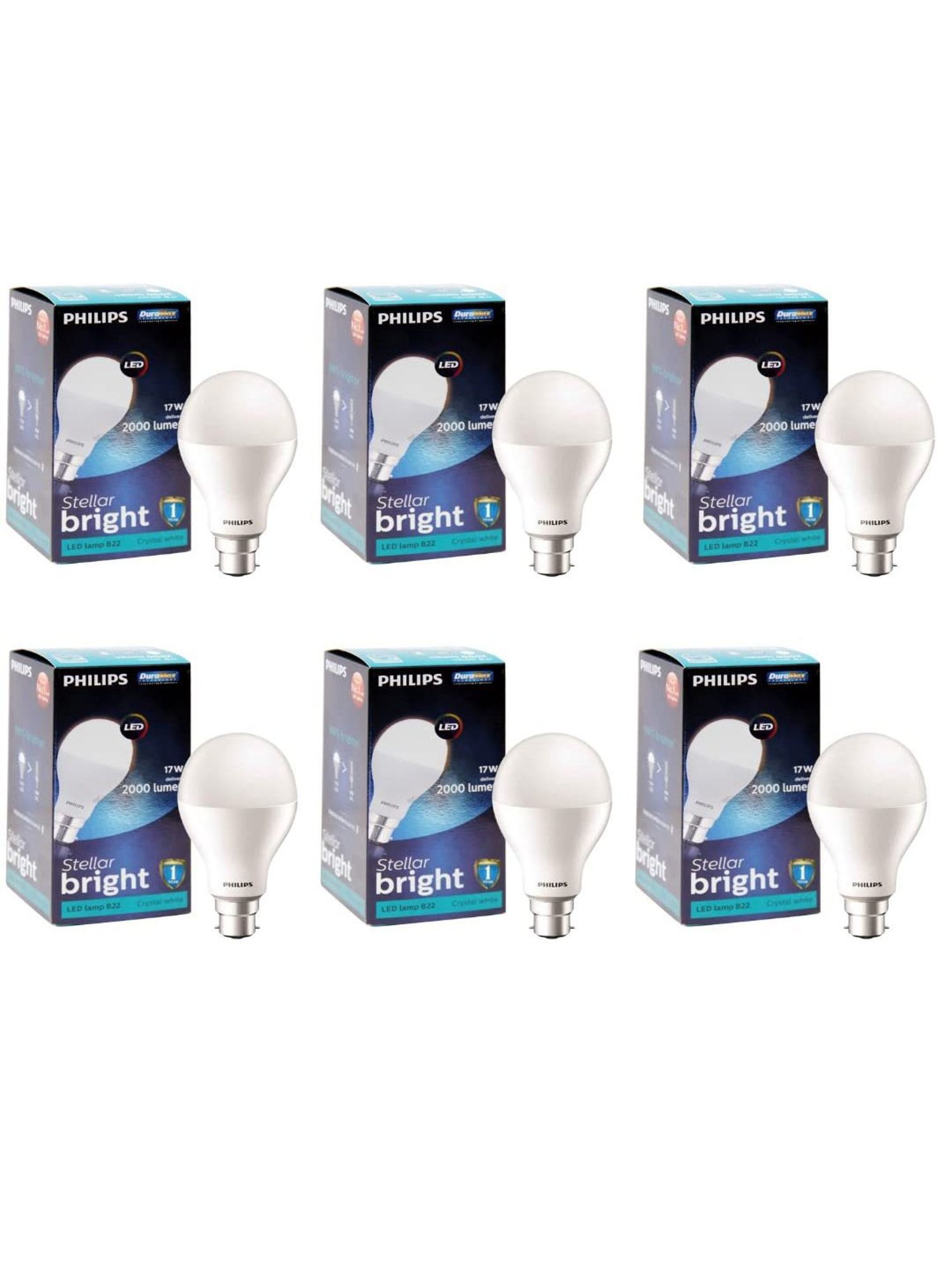Eveready B22D 14W LED Bulb - Pack of 2 (3B65PB00014, White)