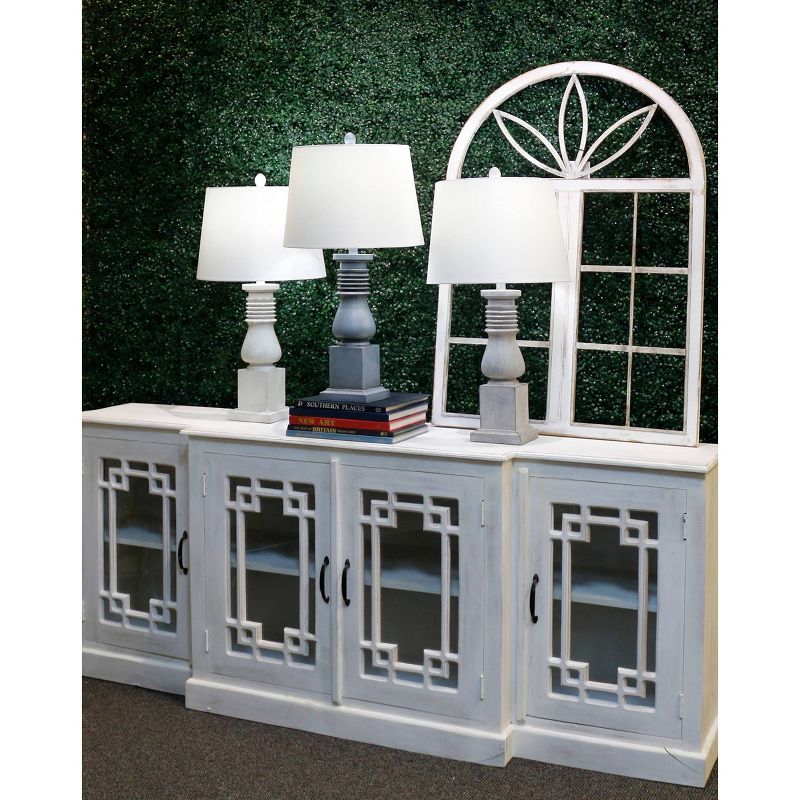 Bennett Breakfront Credenza White Wash - Stylecraft