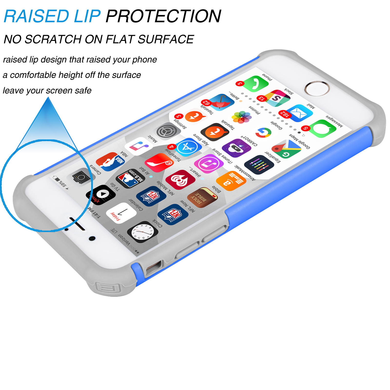 Tekcoo for iPhone 8 Case/iPhone 7 Cute Case, [Tmajor] Shock Absorbing Cases [Blue] Hybrid Bumper Sturdy Defender Rugged Cases Cover Plastic Outer & Rubber Silicone Inner