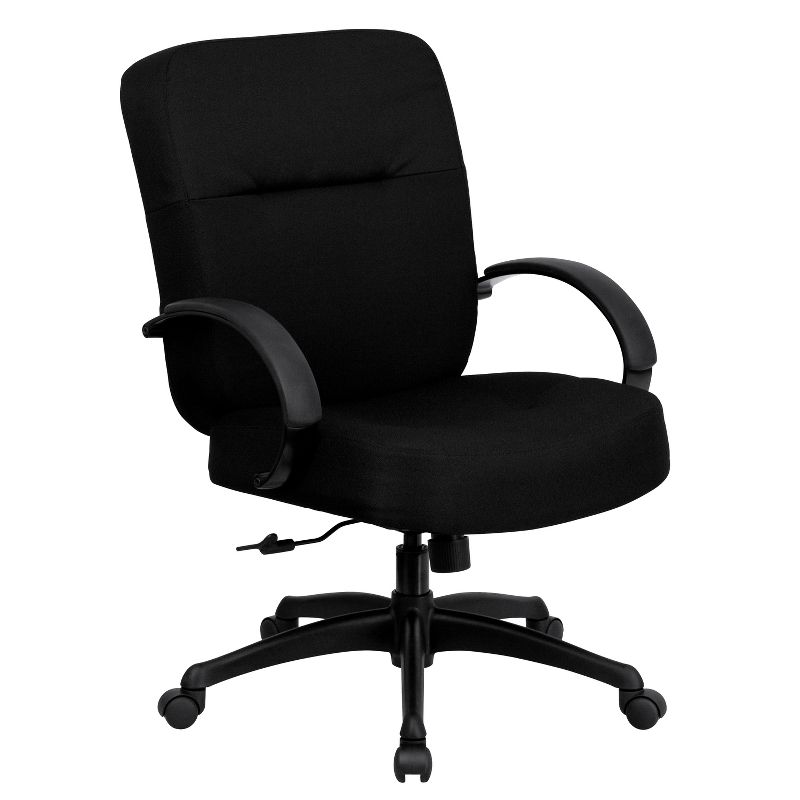 Emma and Oliver 400 lb. Big & Tall Black Fabric Executive Ergonomic Office Chair with Arms