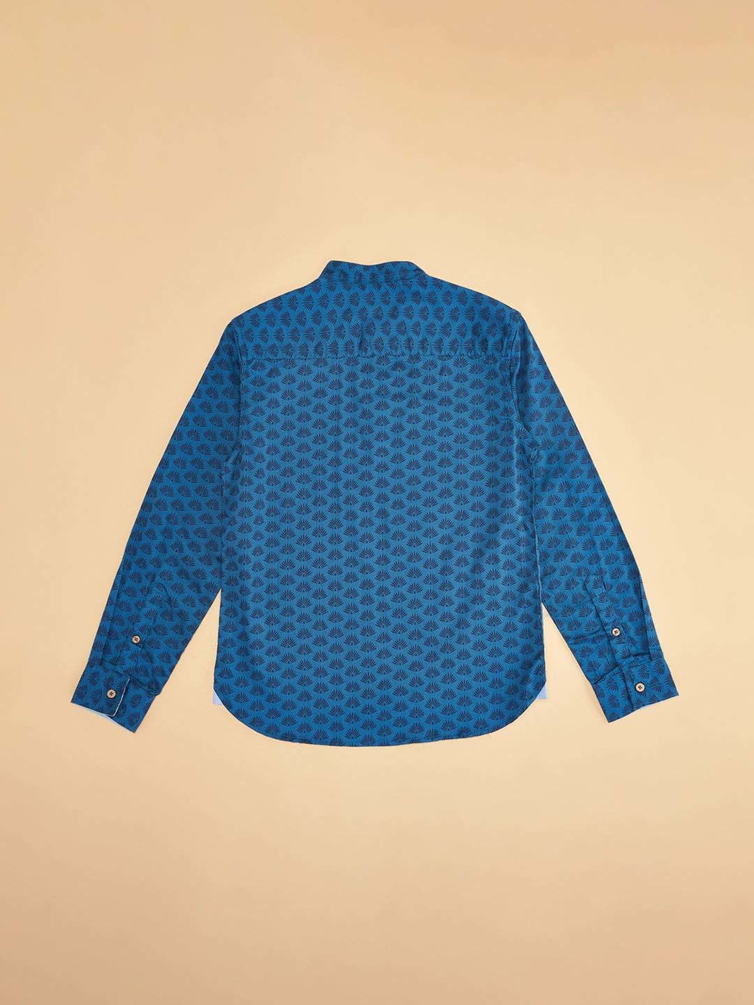 Pantaloons Junior Kids Teal Blue Cotton Printed Full Sleeves Shirt