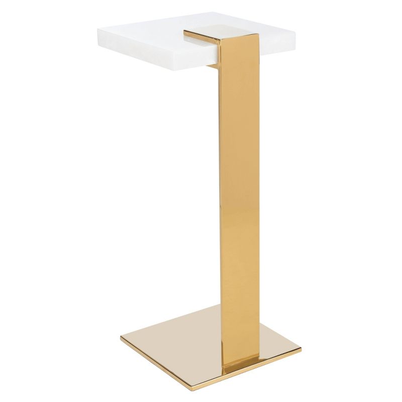 Mars Acrylic Drink Table White/Brass - Safavieh