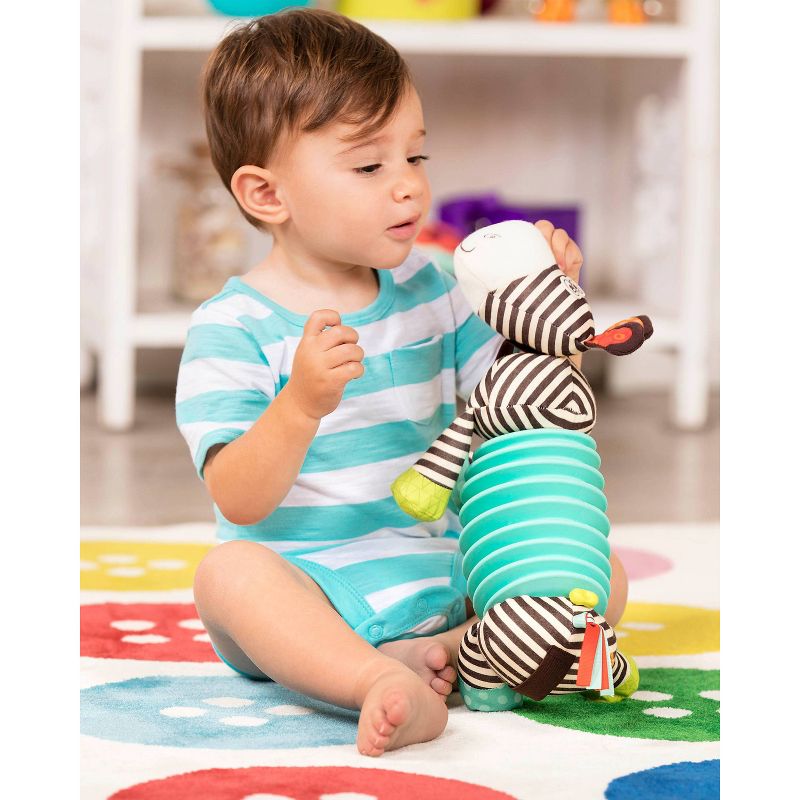 B. toys Sensory Zebra Plush - Squeezy Zeeby