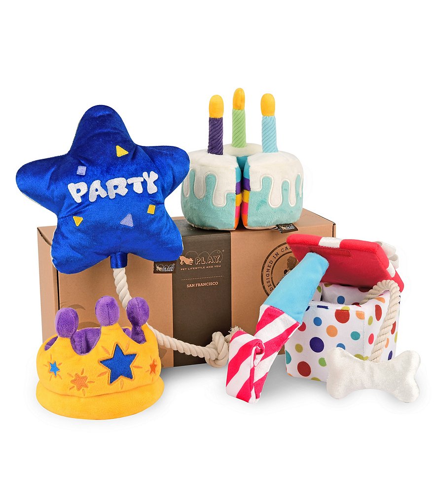 PLAY Pet Lifestyle and You Party Time Toy Set, 5-Piece Plush Dog Toys