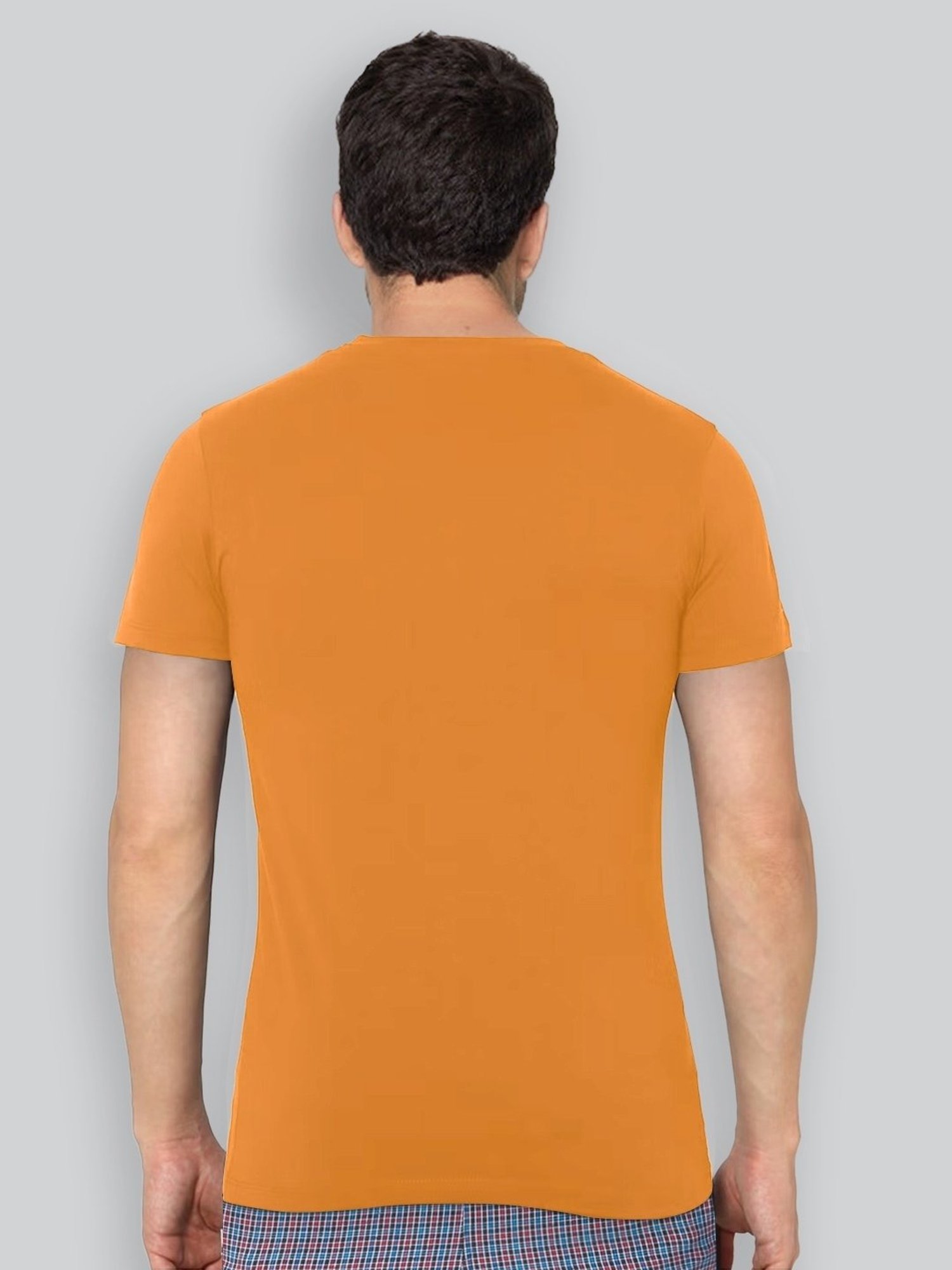 Lux Nitro Tan & Orange Regular Fit T-Shirt Pack of - 2